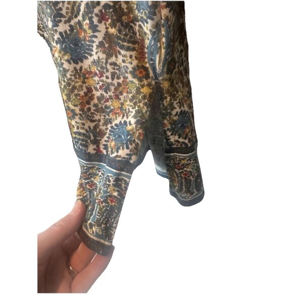 J Jill Floral Paisley Tapestry Print Long Sleeve Womens Knit Tunic Top M Boho - Picture 7 of 12